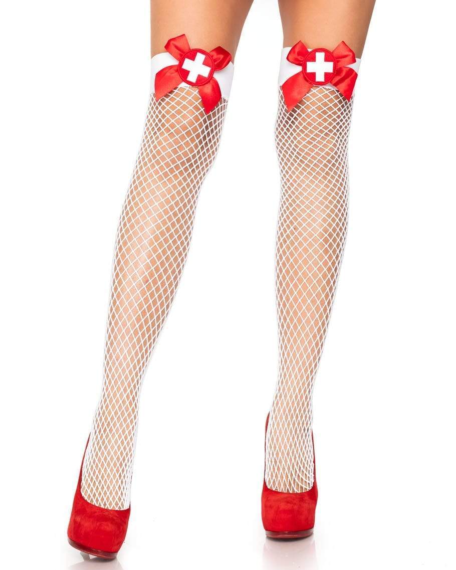 Nurse Fishnet Thigh Highs