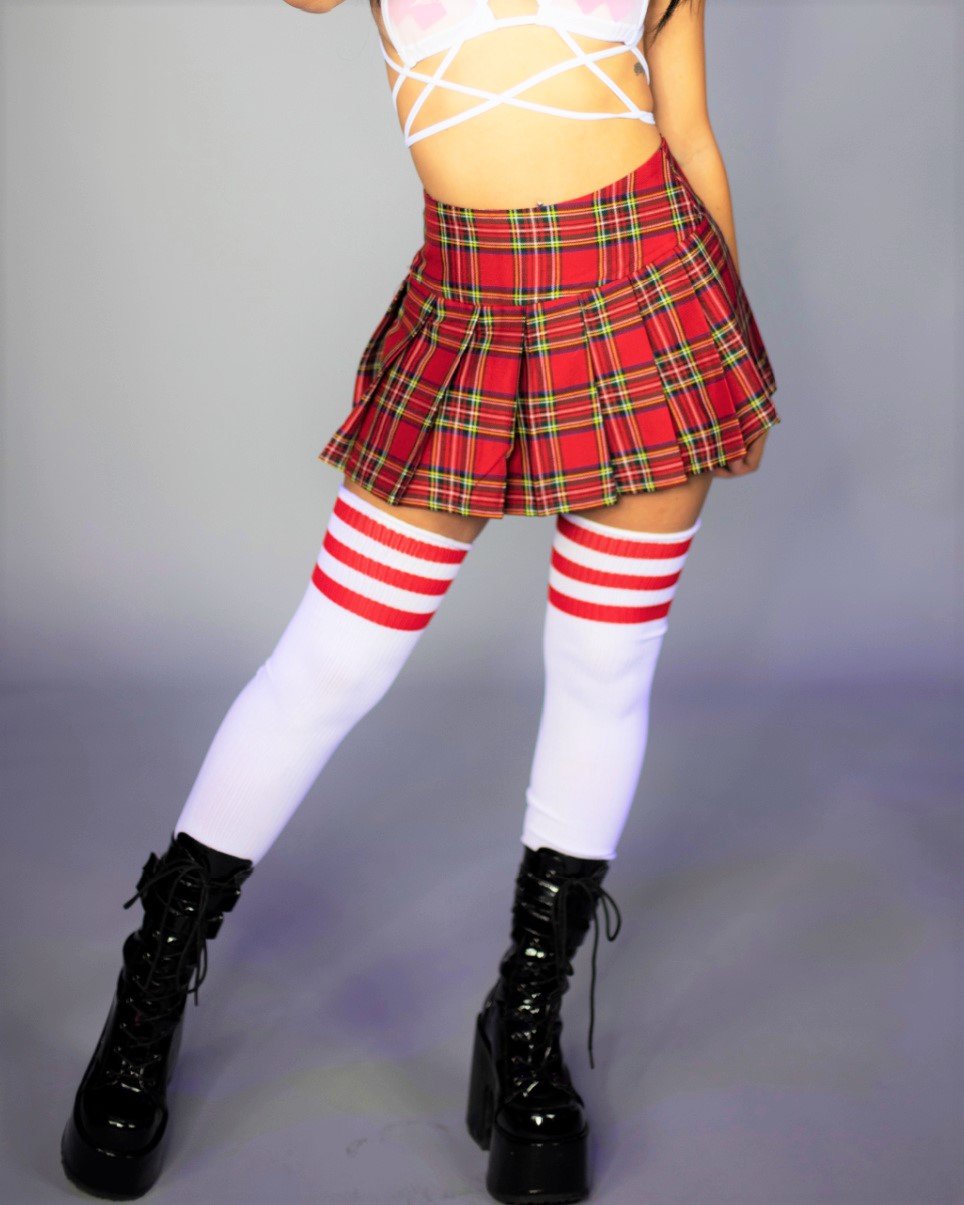 Plaid thigh 2024 high socks