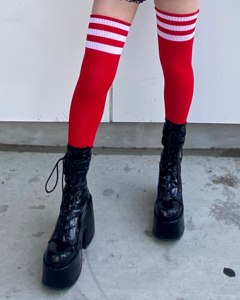 Thigh high socks outlet and sneakers