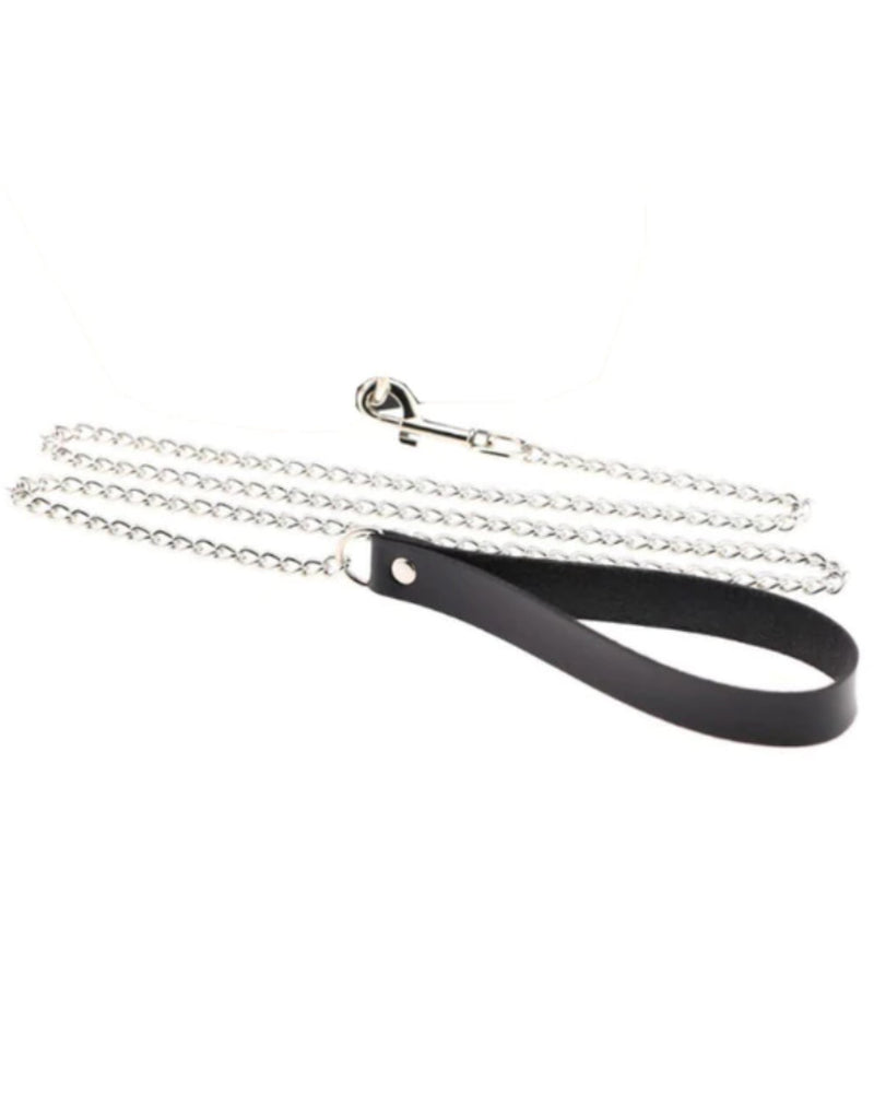 Matte Black Faux Leather Leash - Rave Wonderland