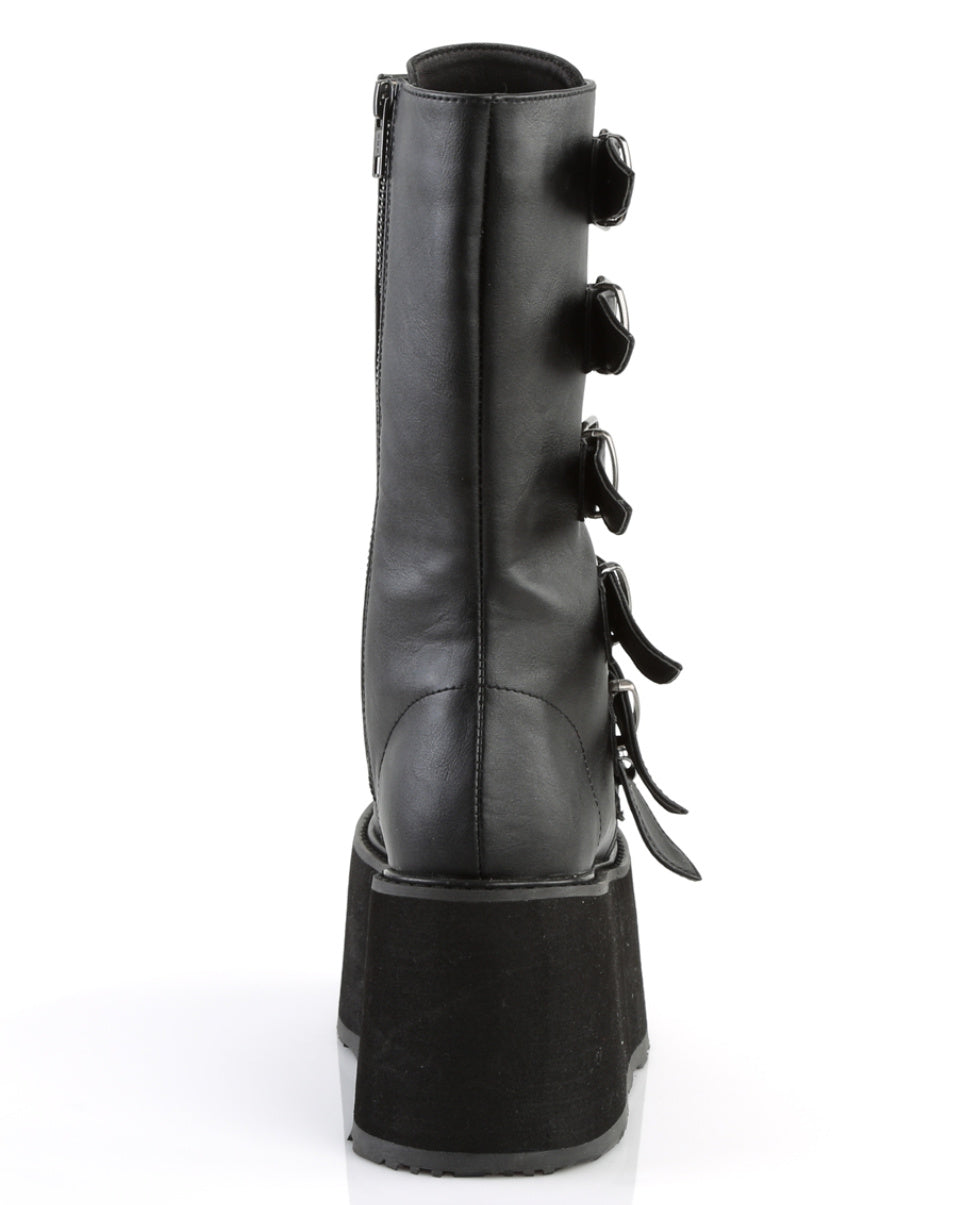 Demonia Matte Black Studded Mid-Calf Platform Boots – Rave Wonderland
