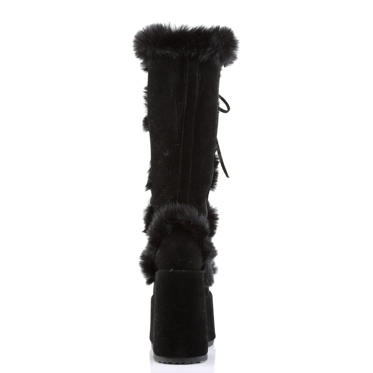 Demonia White Furry Winter Faux Fur Boots