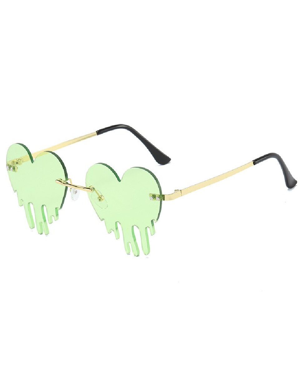 Green best sale heart glasses