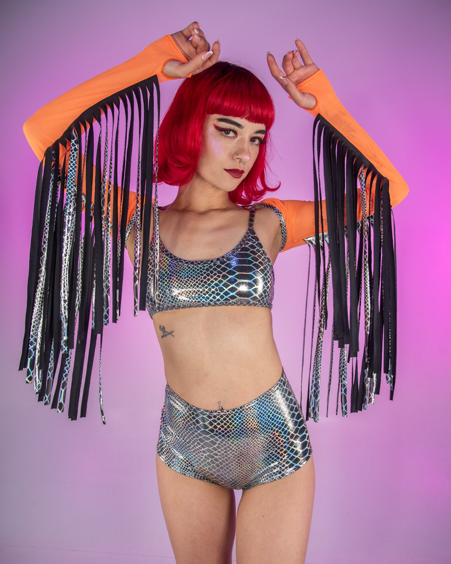 Neon orange hot sale rave outfit