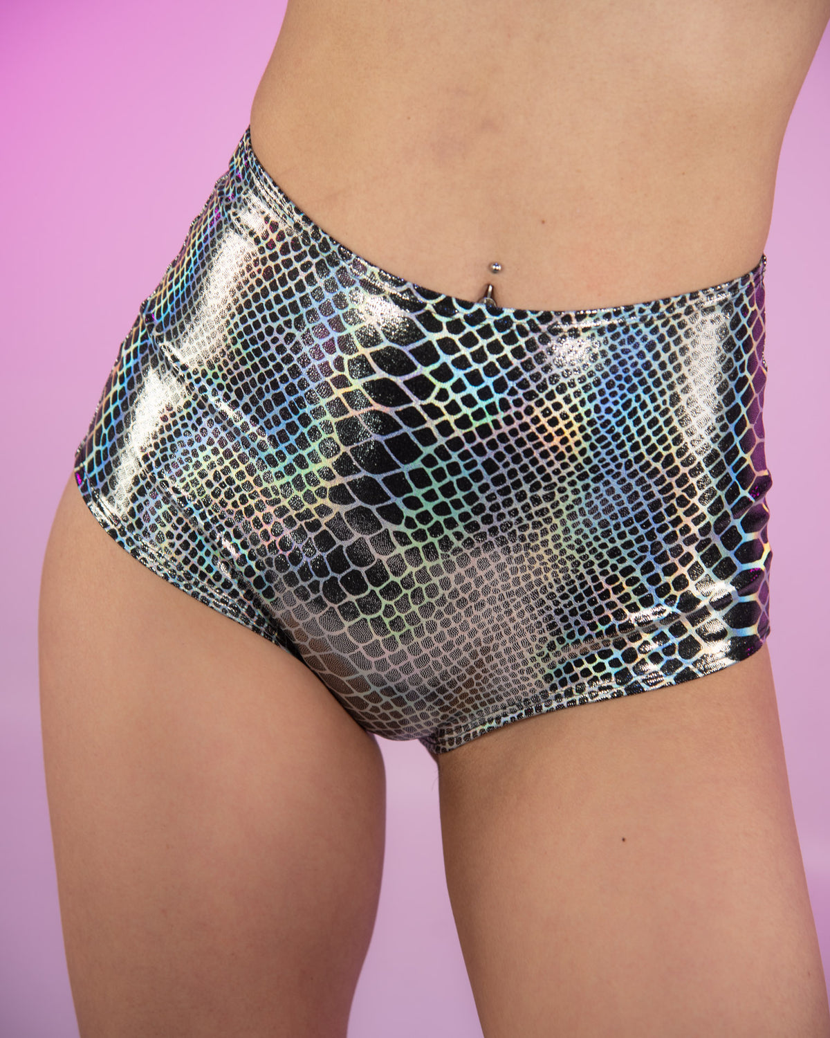 Butterfly Oasis High-Waisted Sequin Shorts w/ Ruffle Trim S | Rave Wonderland | Outfits Rave | Festival Outfits | Rave Clothes