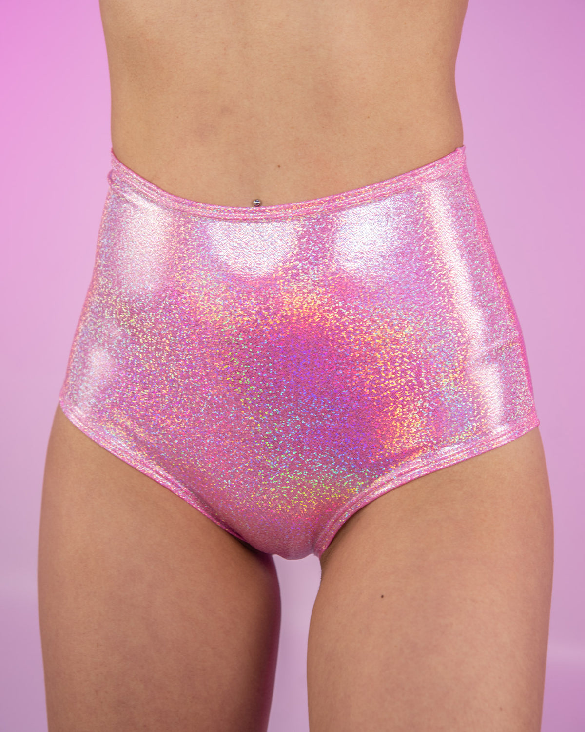 Pink Holographic Baywatch Bodysuit