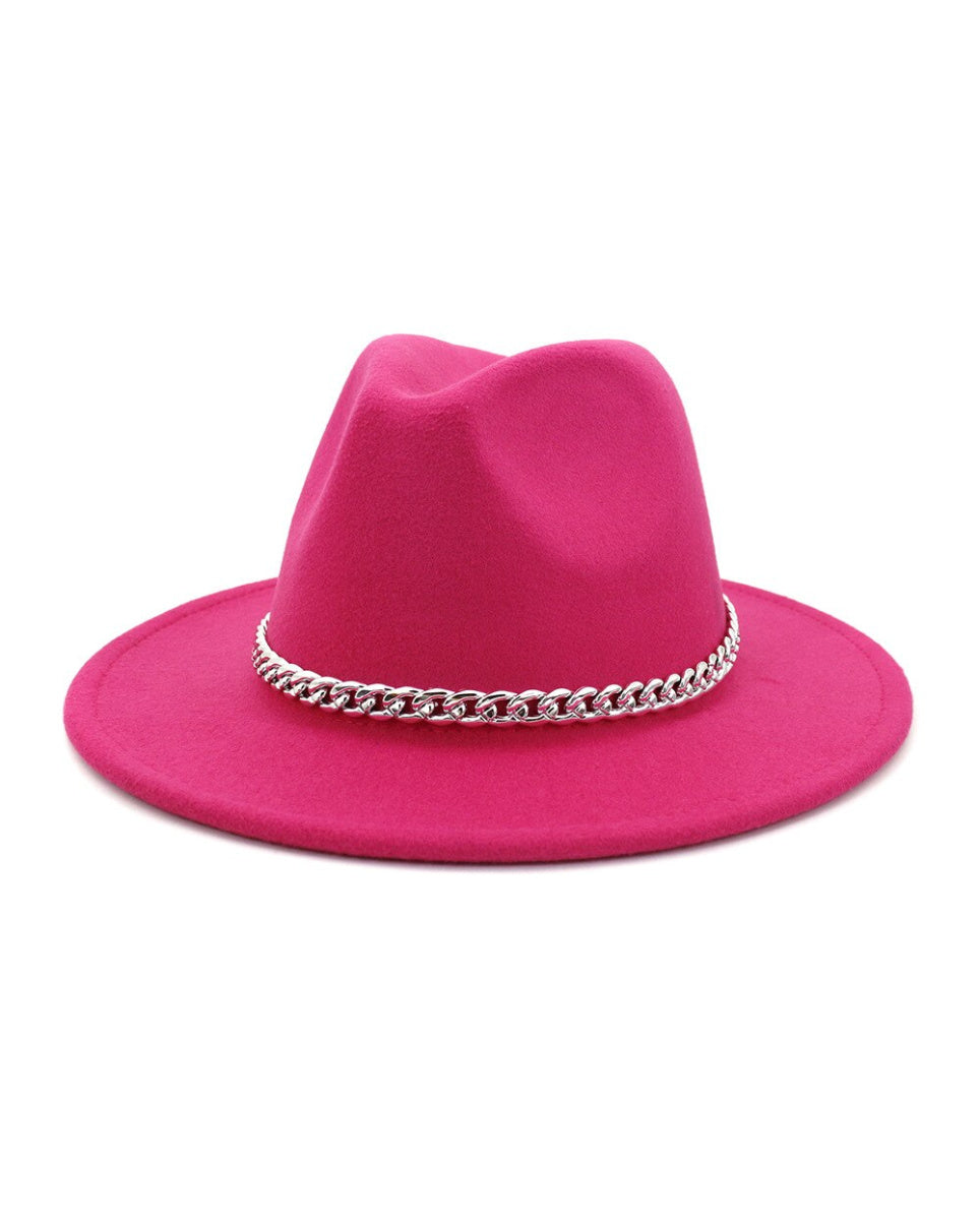 Pink fedora online hat