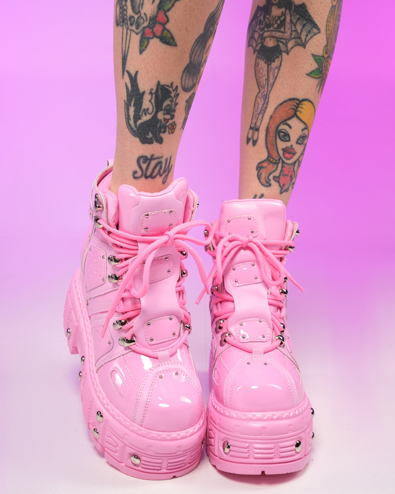 Pink hotsell platform sneakers