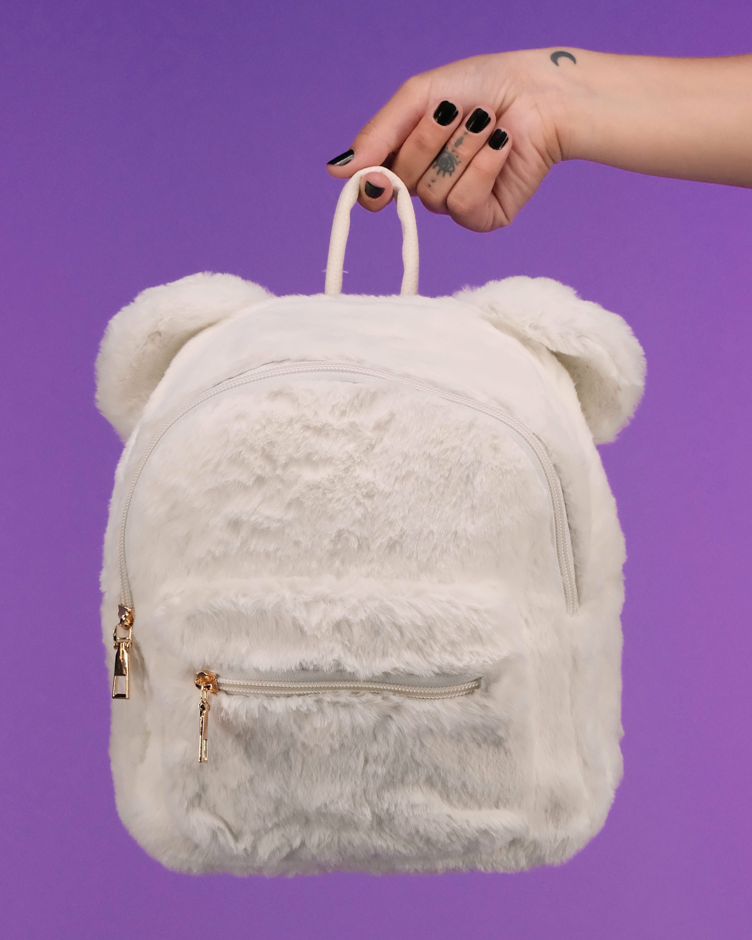 Pink fuzzy store mini backpack