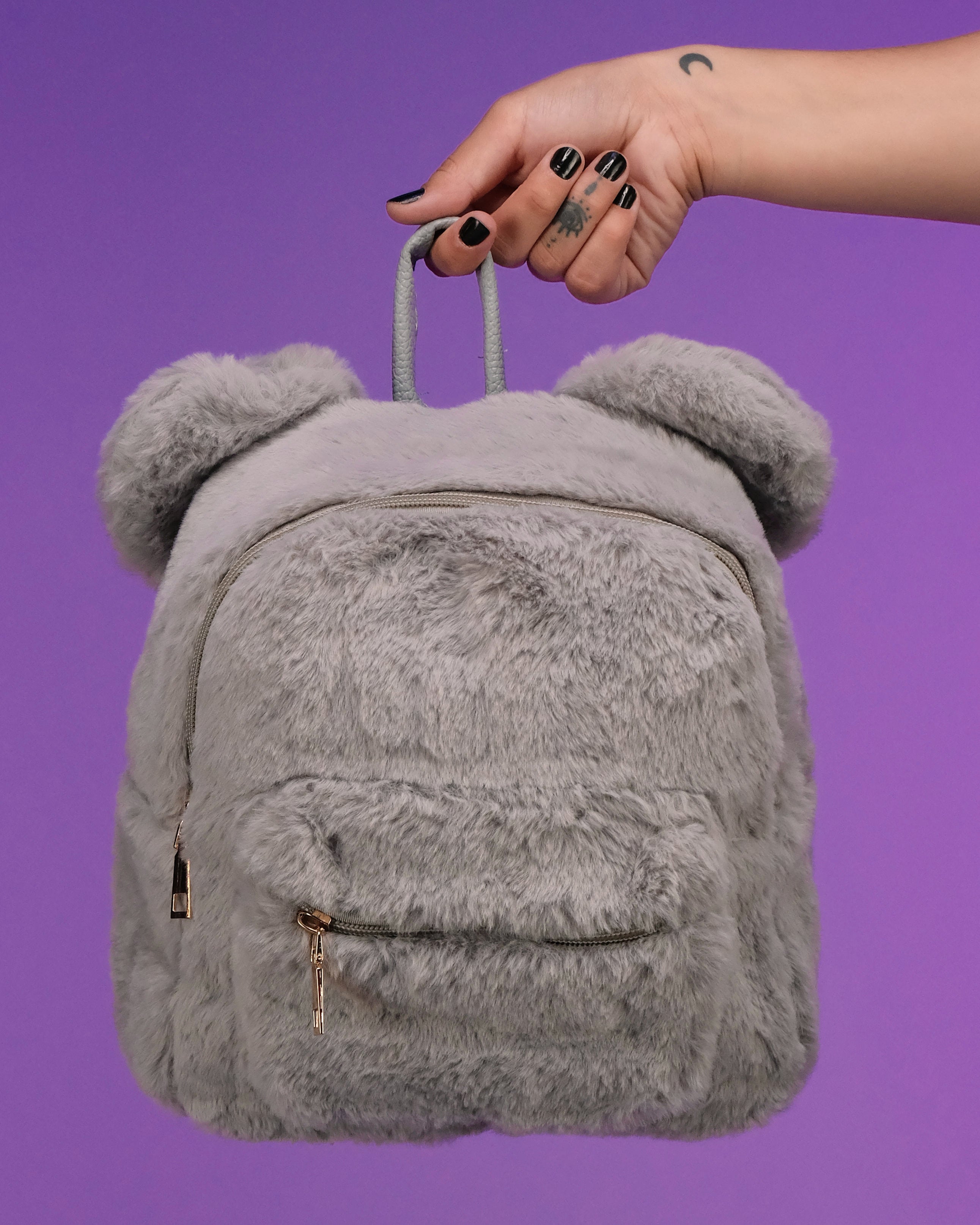 Fuzzy store mini backpack