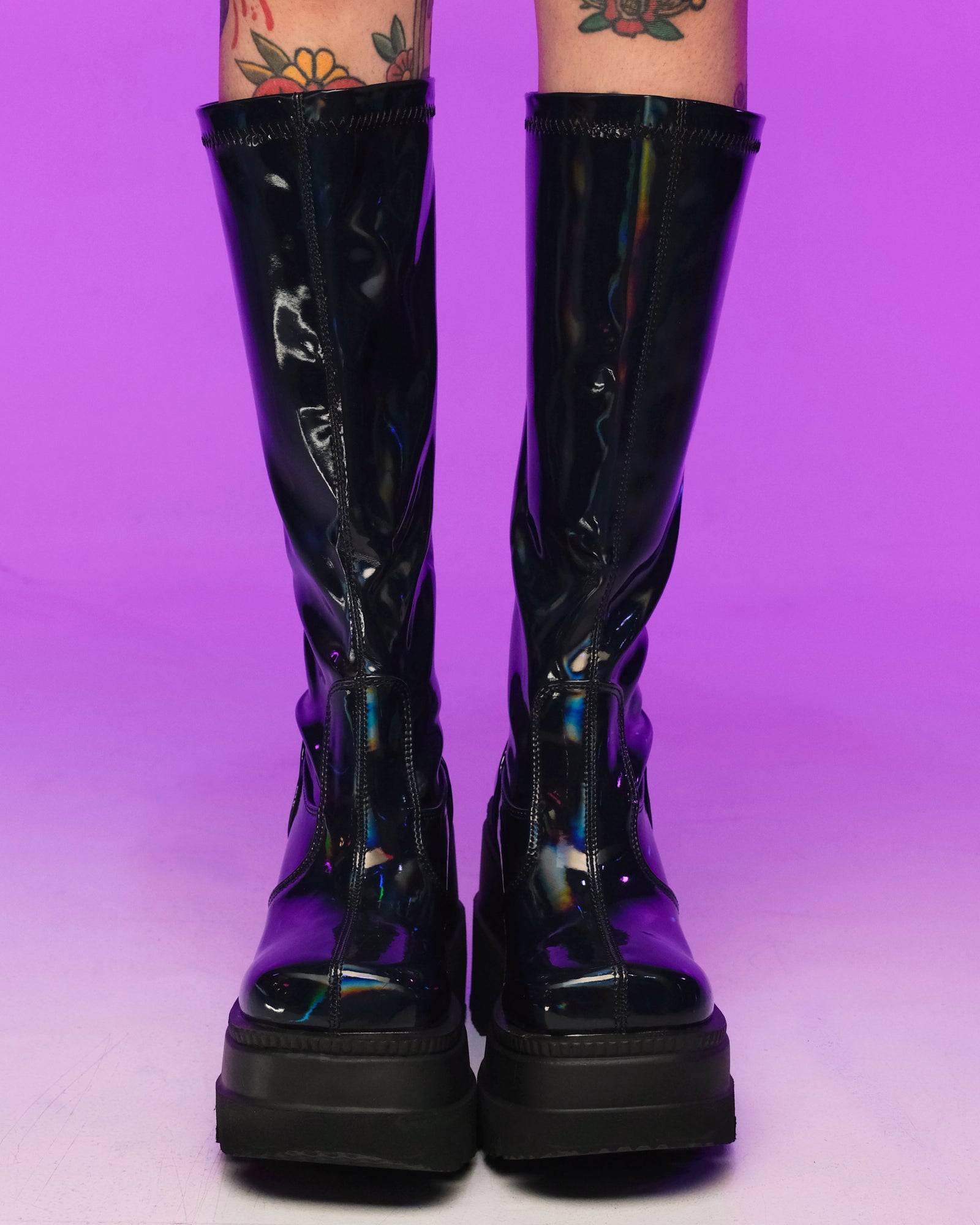 Holographic rave outlet boots