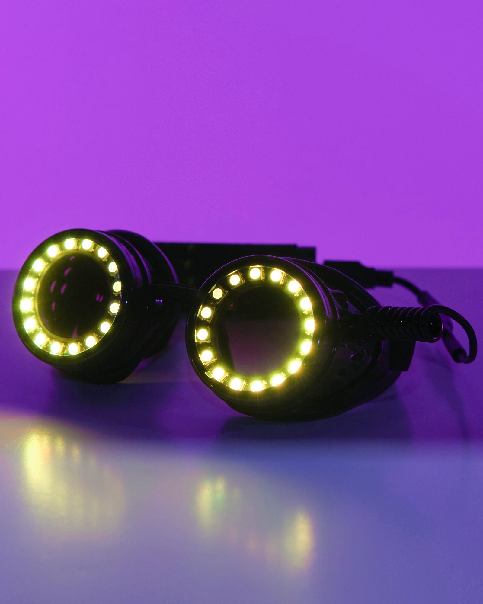 GloFX LED Pixel Pro Goggles - Programmable Rechargeable Light Up EDM Festival Rave Party Sunglasses