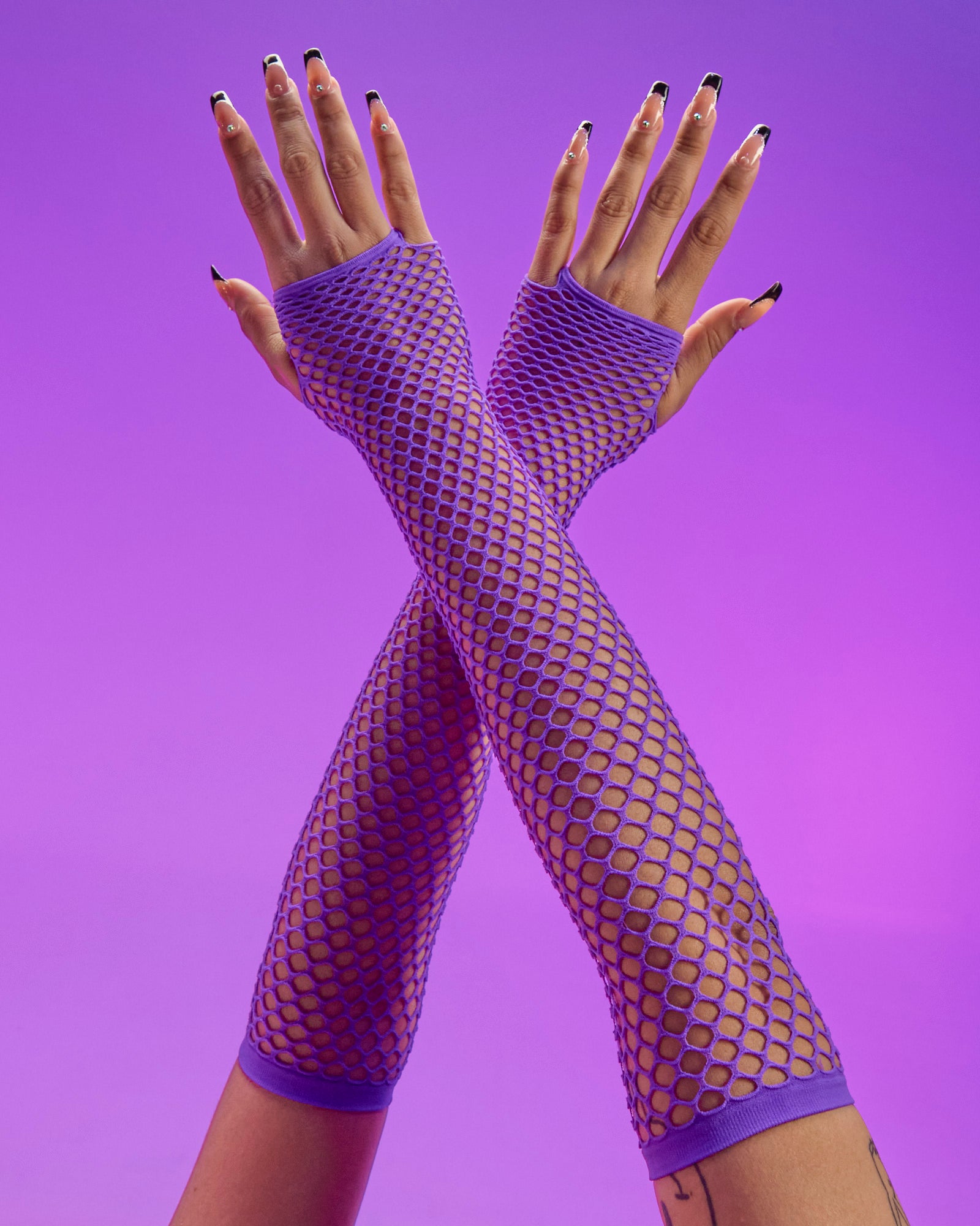 Purple fashion fishnet