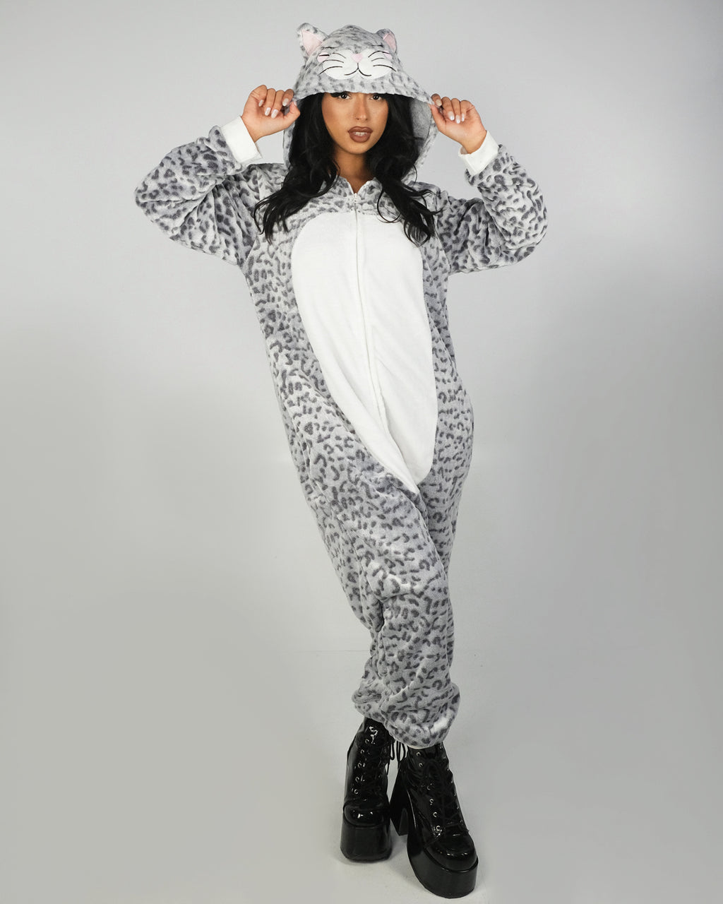 Grey Leopard Unisex Onesie – Rave Wonderland