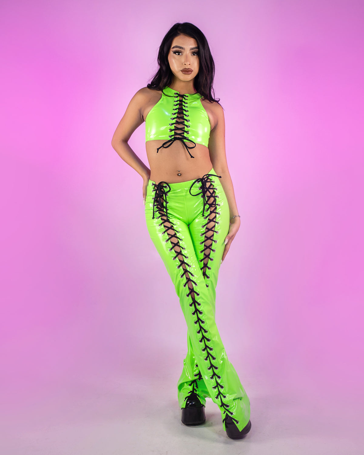 Transformable Pants in Neon Lime –