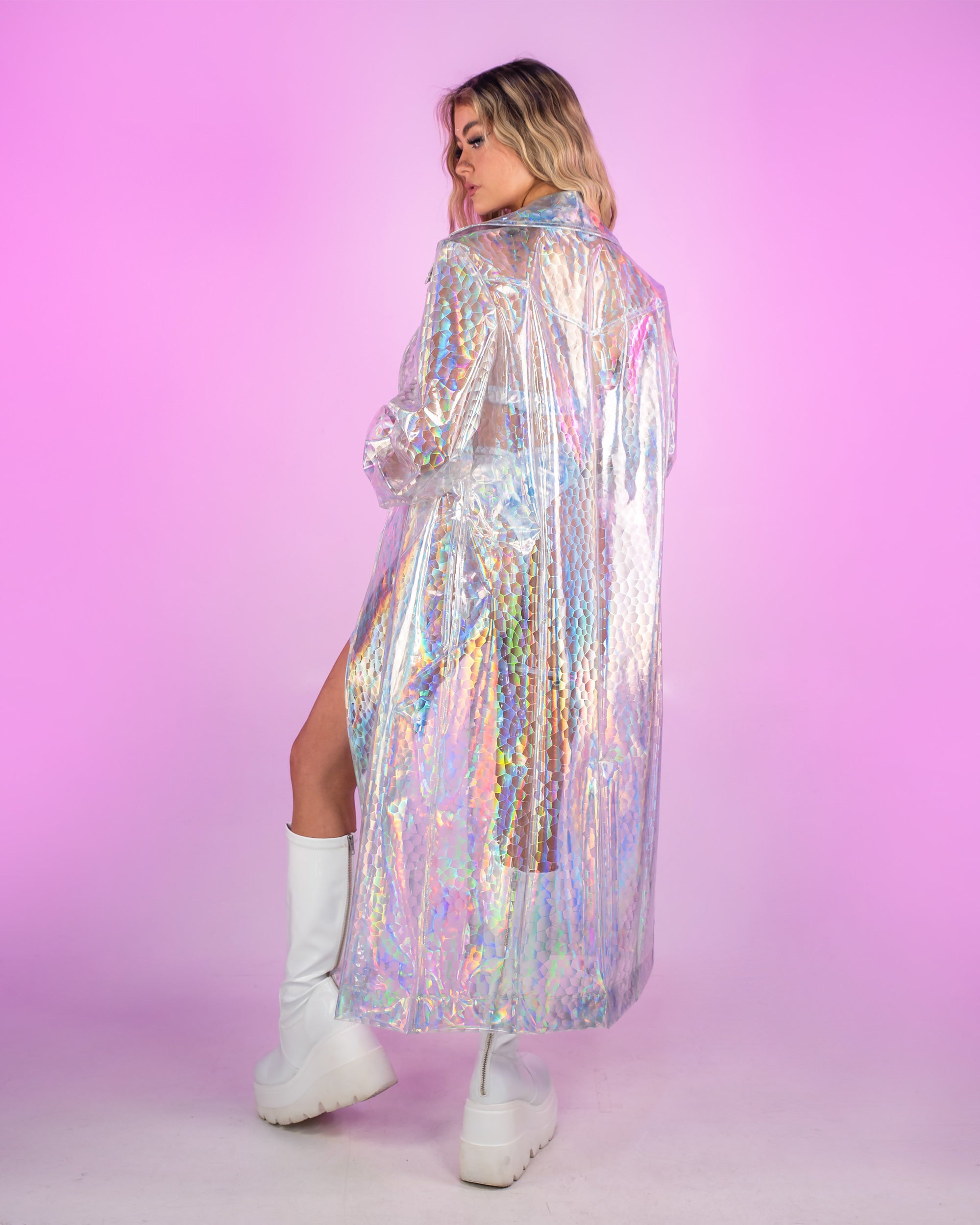 See through holographic on sale jacket