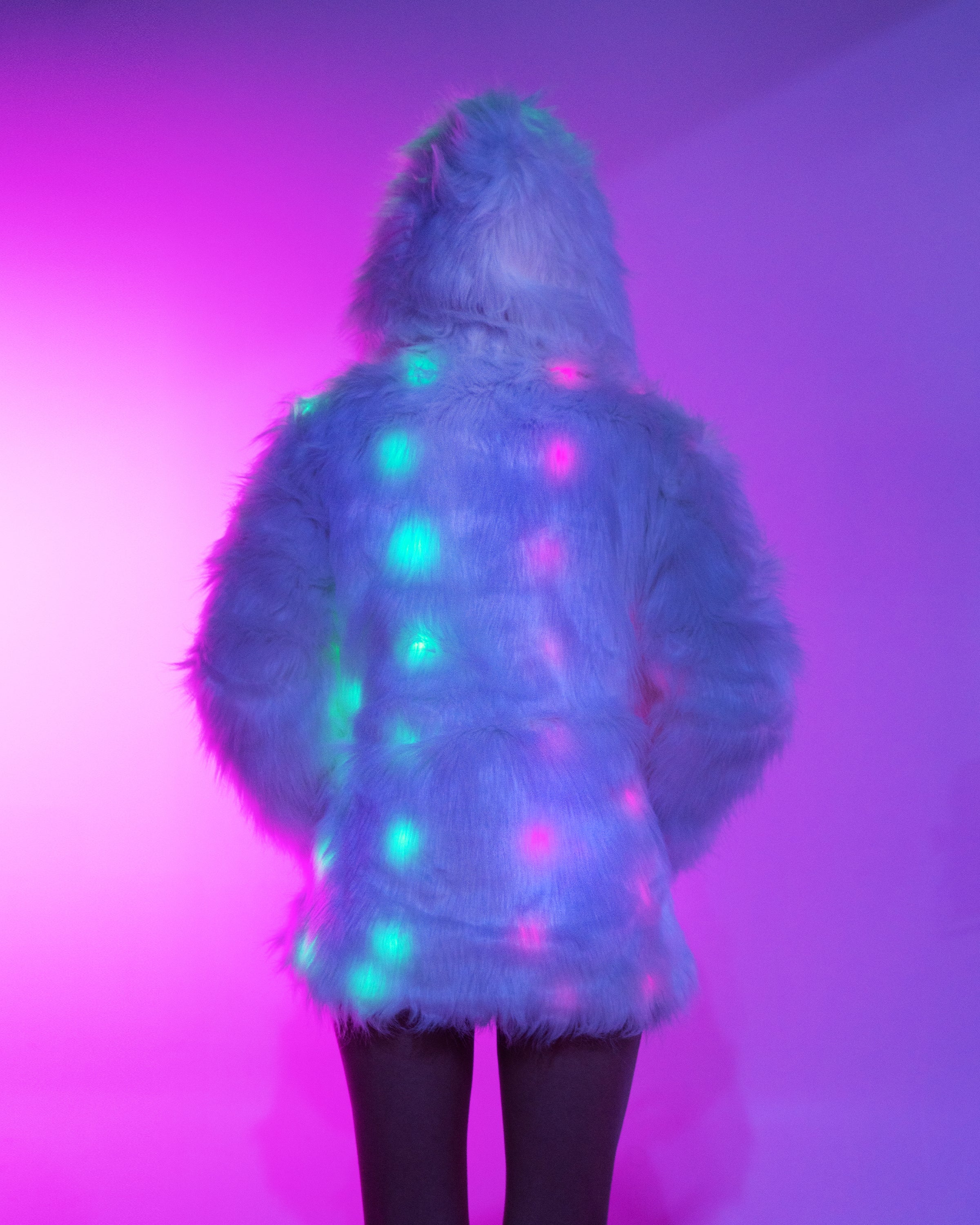 Led faux fur coat hotsell