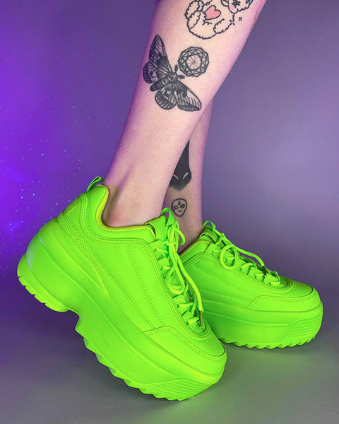 Neon Green Platform Sneaker – KIXX-by-Flourish