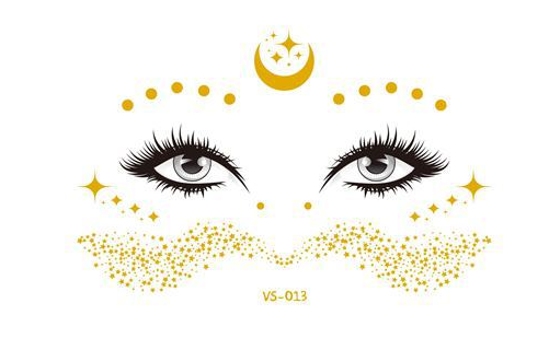 Crescent Moon Sparkles Gold Freckle Temporary Tattoo - Rave Wonderland