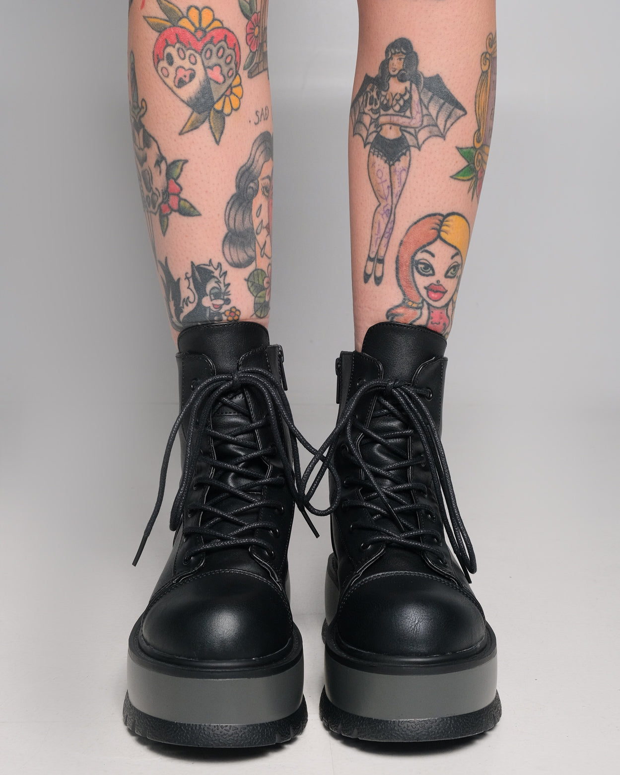 Demonia Slacker Black Combat Ankle Boots – Rave Wonderland
