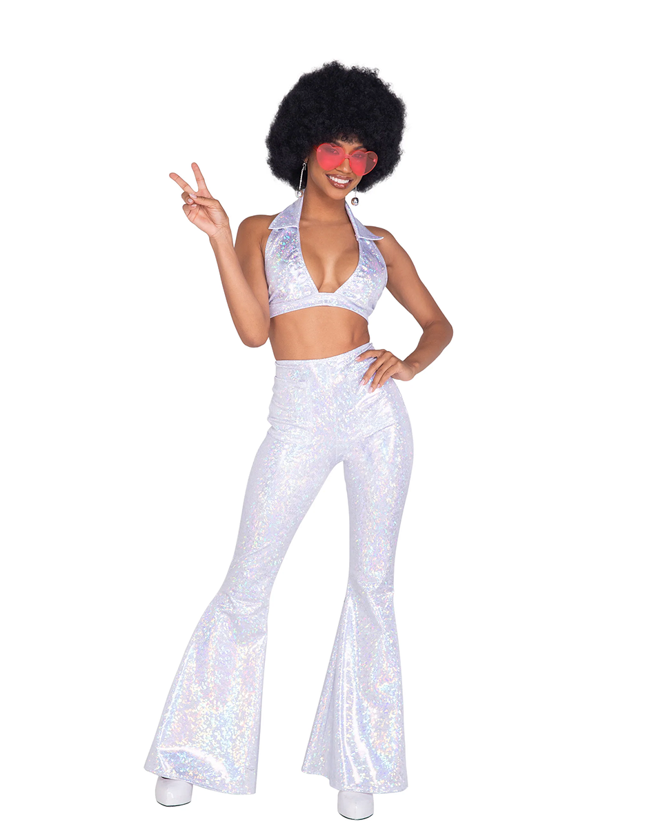  Disco Outfit Women 70s Disco Tops And Disco Pants For Women  Disco Costume Queen Two Piece Pink L