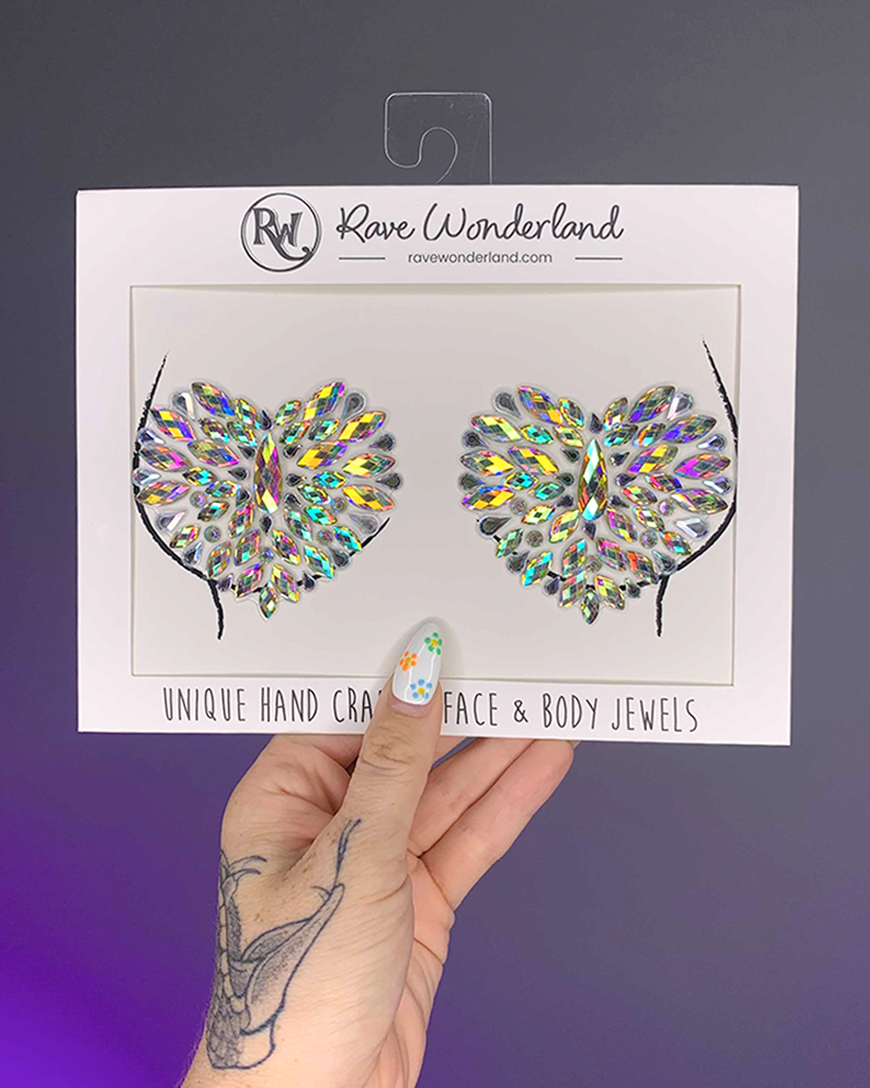 Rave Wonderland Fuzzy Puff Heart Earrings