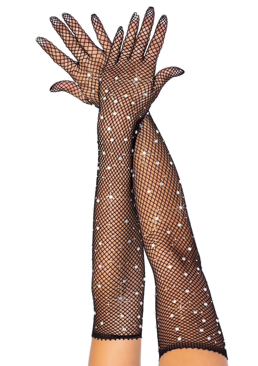 Long Rhinestone Fishnet Gloves – Sock Dreams
